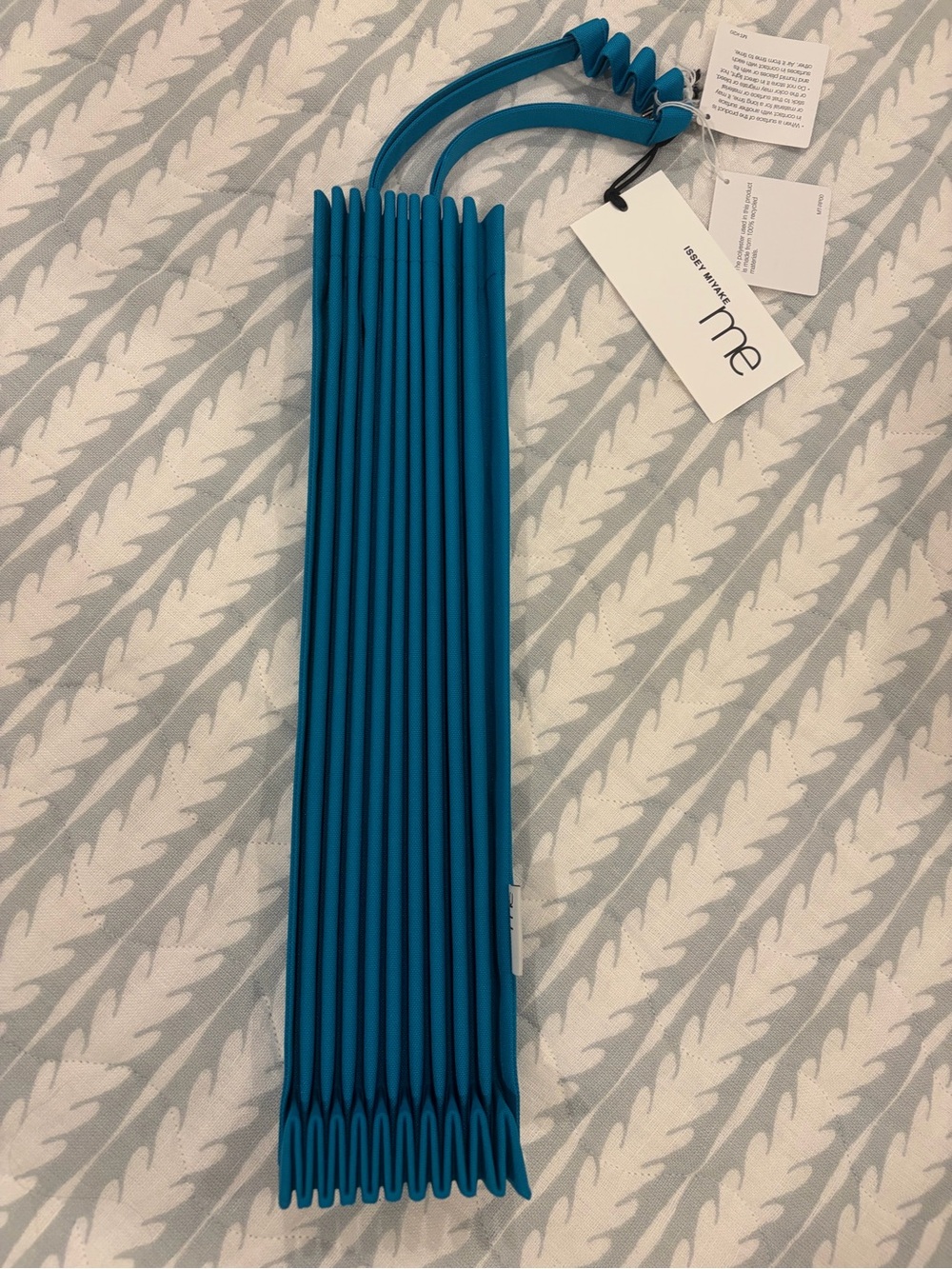 NWT me ISSEY MIYAKE Trunk Pleats Bag 12 Teal Blue Accordion Tote